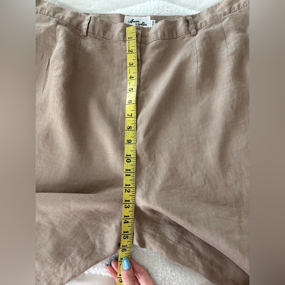 Ann Gerlin linen pants vintage sz US 18 tan - Picture 7 of 13
